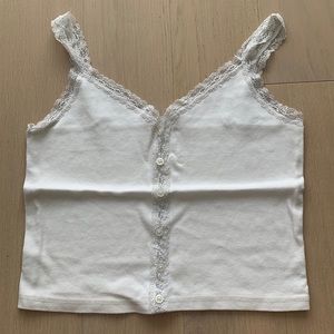 NEW Brandy Melville white top with lace